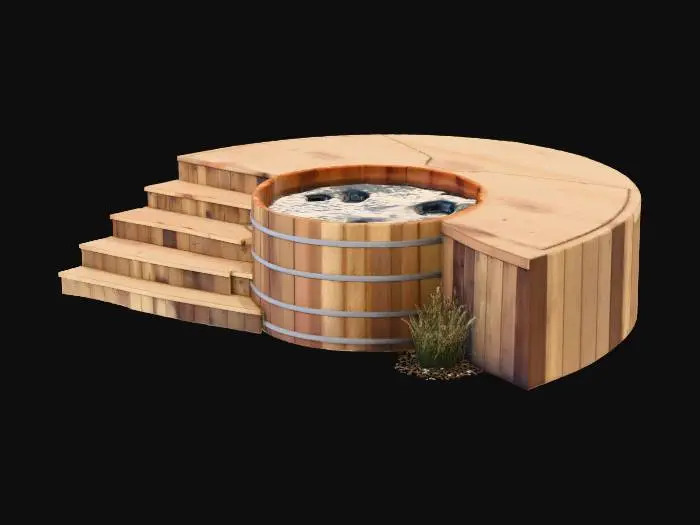3D model for Wooden Hot Tub Retreat