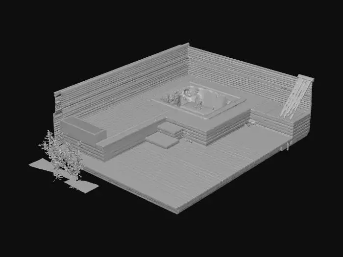 3D model for Deck with Hot Tub