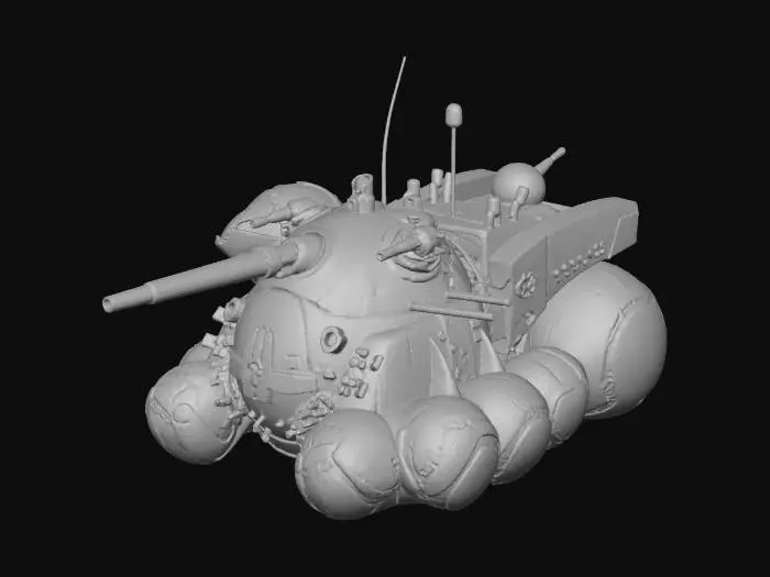 3D model for Anime Sci-Fi Tank