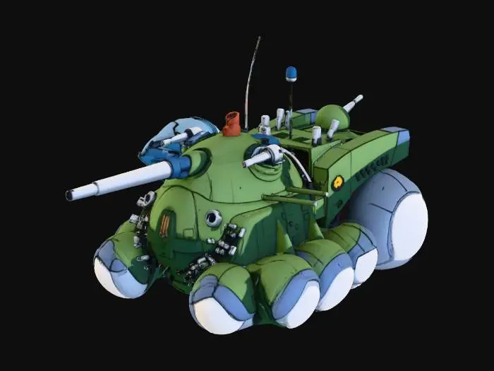 3D model for Anime Sci-Fi Tank