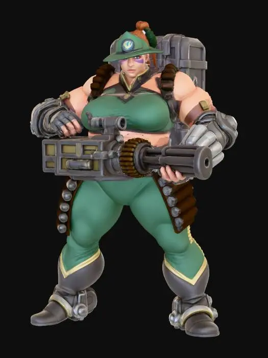 3D model for Gunner in Green