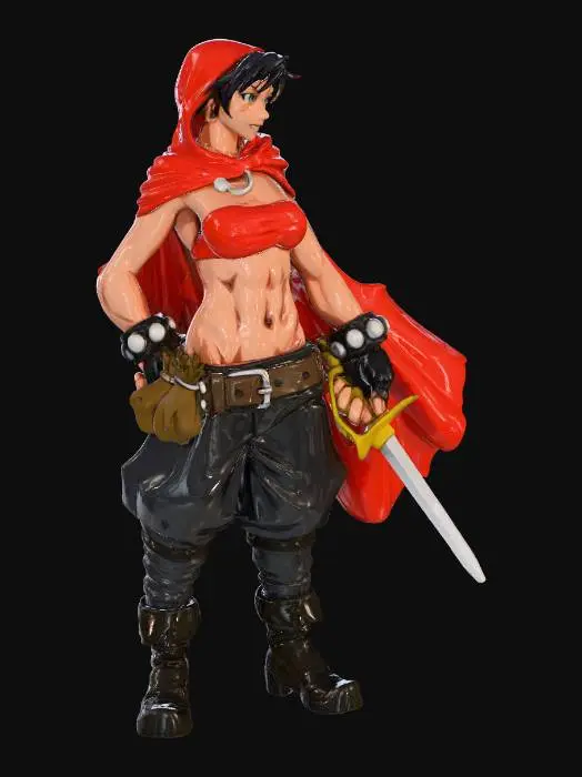 3D model for Warrior in Red Cloak