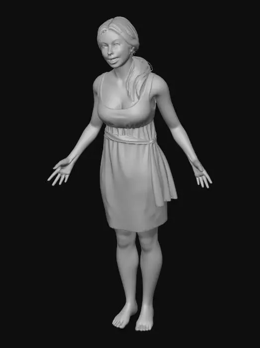 3D model for Village Girl in Camp