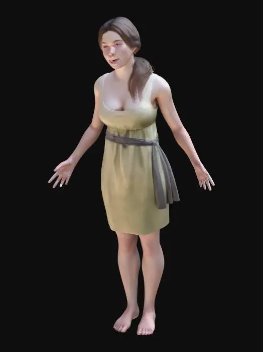 3D model for Village Girl in Camp
