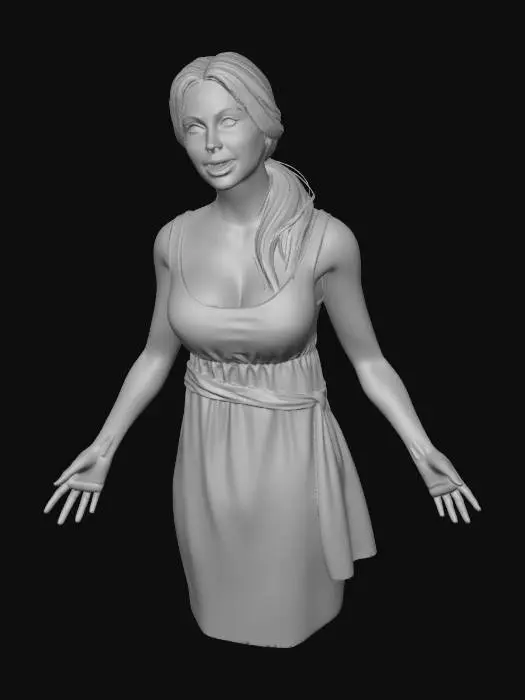 3D model for Village Girl in Camp