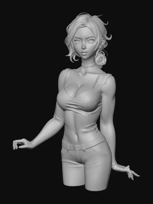 3D model for Elegance in Shadow with nice legs in jeans