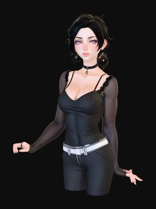 3D model for Elegance in Shadow with nice legs in jeans