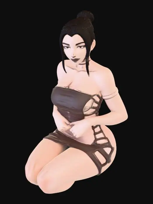 3D model for Character Sketch in Monochrome