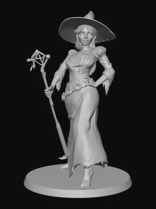3D model for Azure Witch with Ribboned Staff