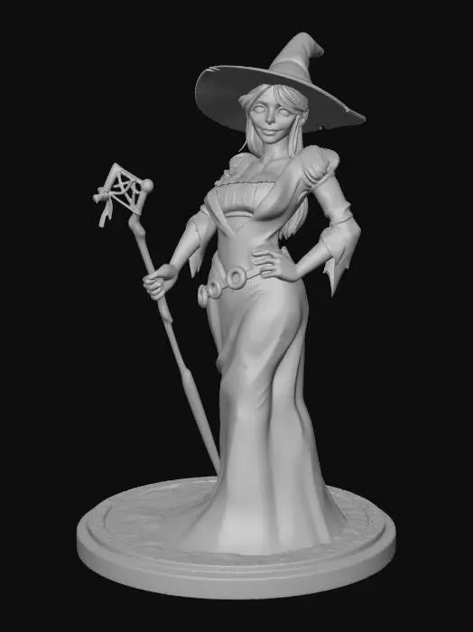 3D model for Azure Witch with Ribboned Staff