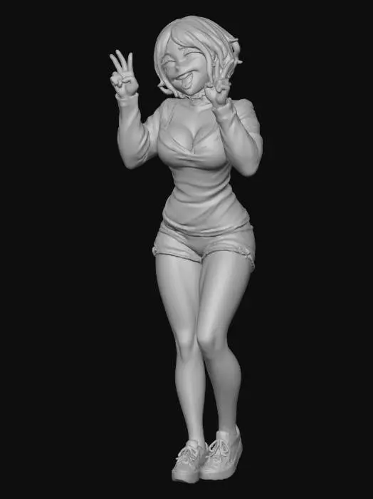 3D model for Anime Girl Peace Pose