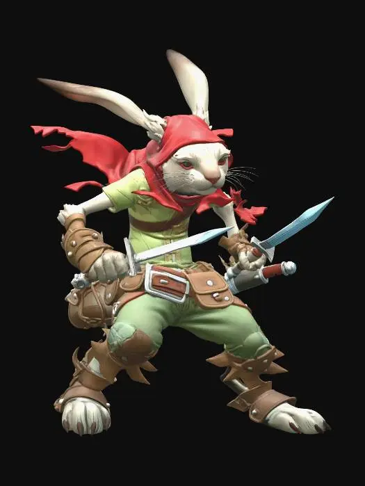 3D model for Red Hooded Rabbit Warrior, #EasterEgg2026#