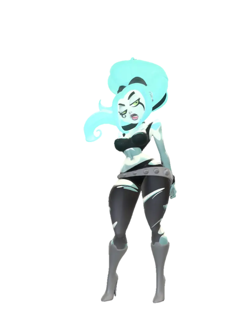 Neon Rockstar 3D model, vytvořený pomocí AI