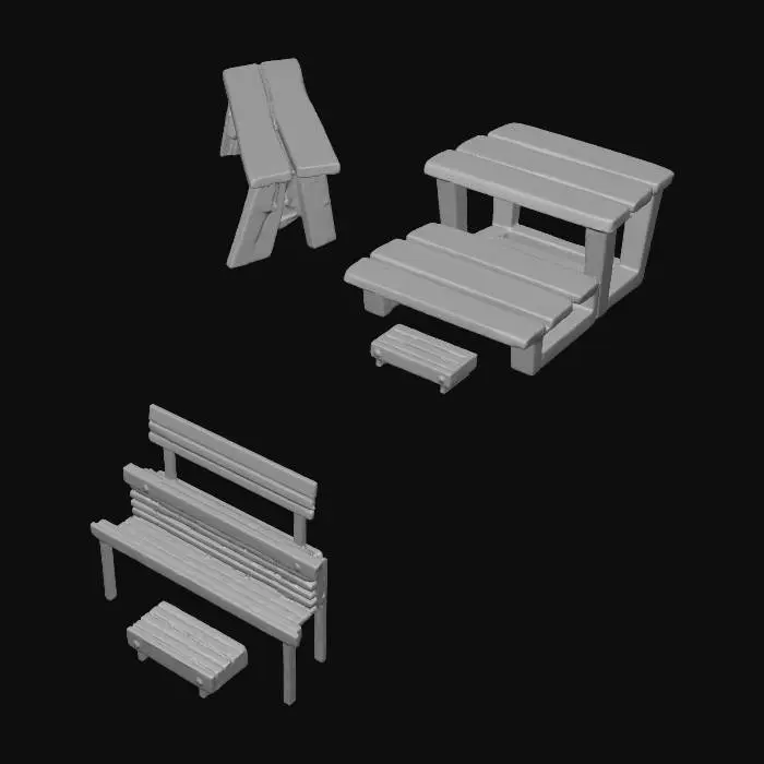 3D model for Sauna Benches Collection