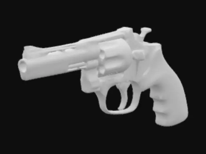 3D model for faça um revolver 38 preto realista, magnun 38