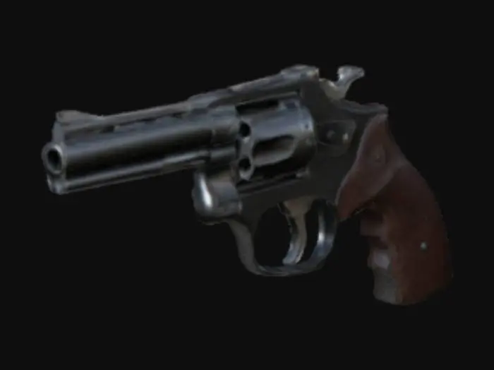 3D model for faça um revolver 38 preto realista, magnun 38