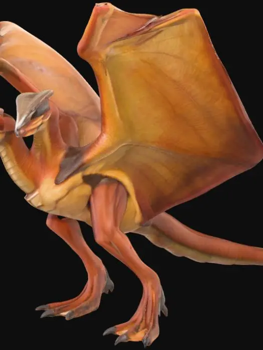 3D model for Pterodonte Warrior
A tall, lean, winged warrior resembling a prehistoric pterosaur. Its body is covered in smooth, leathery skin with shades of bronze and reddish brown. The wings are vast and membranous, stretching from elongated, clawed fingers to the sides of its slender body, with visible bone structure beneath the skin. Its long, narrow beak is filled with sharp, needle-like teeth, and its eyes are piercing yellow, scanning the skies like a predator. Its legs are thin but muscular, ending with sharp talons. It wears light, aerodynamic armor around its chest and hips, designed to not interfere with flight.
