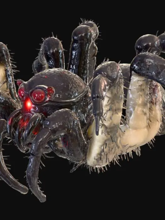 3D model for Vampire Spider in the Haunted Castle

Description:
Inside a miniature haunted castle, a vampire spider perches on a gothic stone wall, its blood-red eyes glowing under flickering candlelight. The creature’s fangs glisten like silver, and its dark velvet body is covered with fine web strands that shimmer in the dim light. Around it, tiny gothic arches, cobwebs, and dripping wax candles create a spooky diorama feel. A full moon glows faintly through the castle’s broken windows, casting eerie shadows that make the scene feel alive. A perfect Halloween maquette blending elegance and terror.

Style: gothic realism, miniature scale, cinematic lighting, eerie Halloween tone.
, #Halloween2025