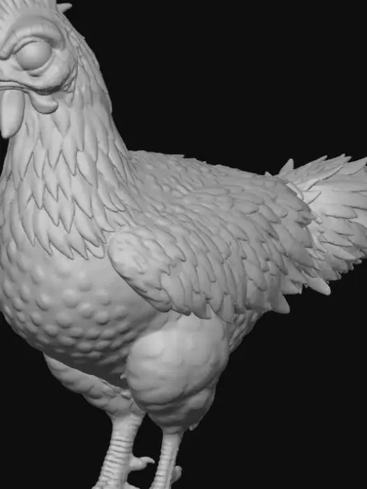 3D model for A creepy zombie chicken wanders through a misty farm at dusk, its feathers pale and uneven, with patches of gray skin giving it an eerie, lifeless look. The bird’s eyes glow faintly green, and its movements are slow and twitchy, as if animated by mysterious magic. Faint cracks and moss cover parts of its body, suggesting it has risen from long slumber. Around it, the fog drifts softly and the moonlight highlights its ghostly form, creating a spooky yet cartoon-friendly atmosphere perfect for Halloween or fantasy settings., #Halloween2025#