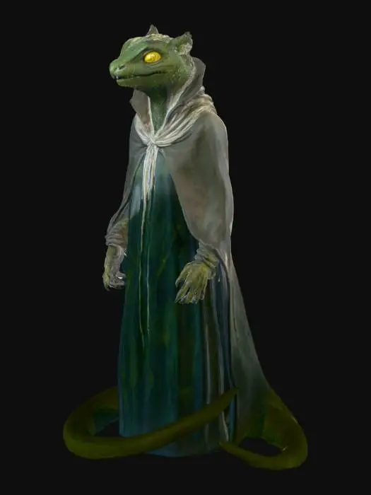 3D model for Inspired by Brazilian folklore, the Cuca is a terrifying creature with the body of a reptile and the face of an ancient witch. Her scaly skin glows faintly in the moonlight, her yellow eyes pierce through the darkness, and her ragged cloak drips with swamp water. Legends say she steals the sleep of children who misbehave and lurks in the shadows of the forest, whispering through the mist.

For this Halloween version, the scene shows the Cuca emerging from a foggy marsh under a full moon, surrounded by twisted trees and glowing eyes peering from the darkness. Her claws grasp the muddy ground, and faint green light glows from her breath — a haunting fusion of myth, mystery, and dark fantasy., #Halloween2025#