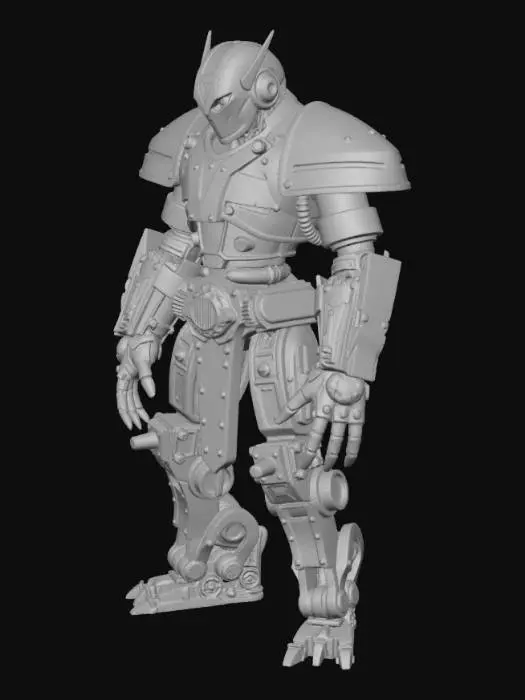 3D model for Ancient Steel Guardian
Description (≤800 chars):
This 3D model depicts an ancient robot from a long-forgotten civilization, inspired by the style of classic steel giants. It stands tall and imposing, built from weathered metal plates with deep scratches, rusted seams, and faded markings that hint at lost technology. Its limbs are thick and mechanical, connected by large cylindrical joints and exposed inner gears that turn slowly with each movement. The chest features a dim core light, pulsing with weak bluish energy like a relic struggling to awaken. The head is simple and helmet-shaped, with two soft glowing eyes that convey wisdom and sadness. Heavy footsteps and faint metallic echoes give the robot a timeless, ancient presence.