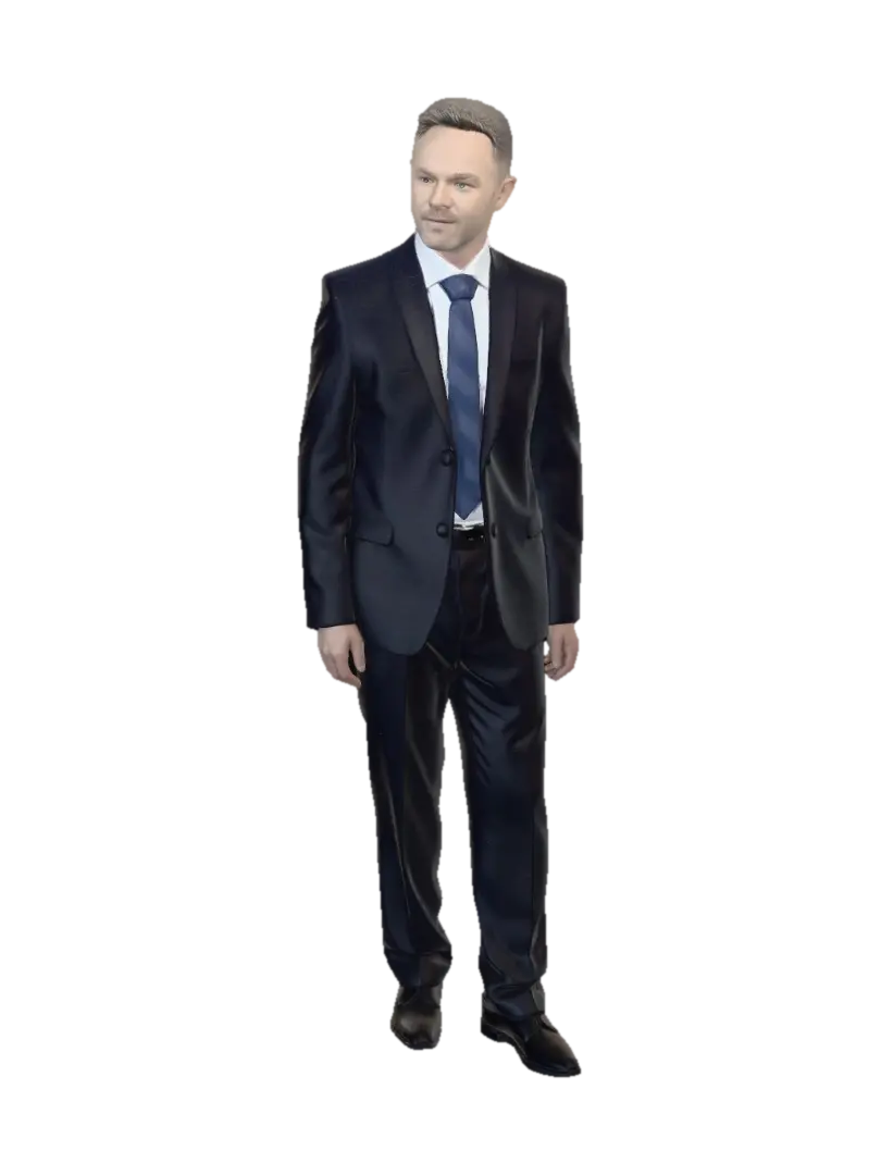 Modelo 3D de Corporate Portrait in Navy Suit - Profession, gerado por IA