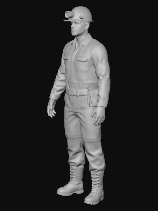 3D model for Construction Worker in Orange Safety Suit