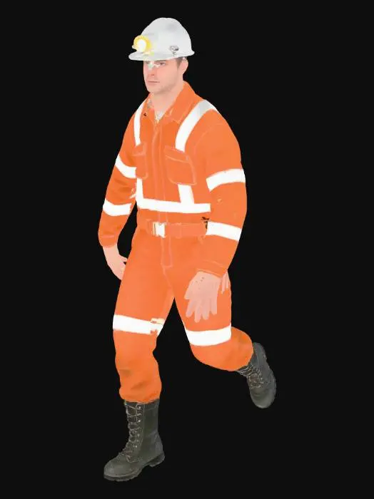 3D model for Construction Worker in Orange Safety Suit