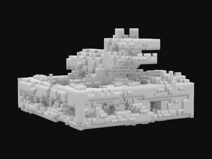 3D model for an alligator on a grassland