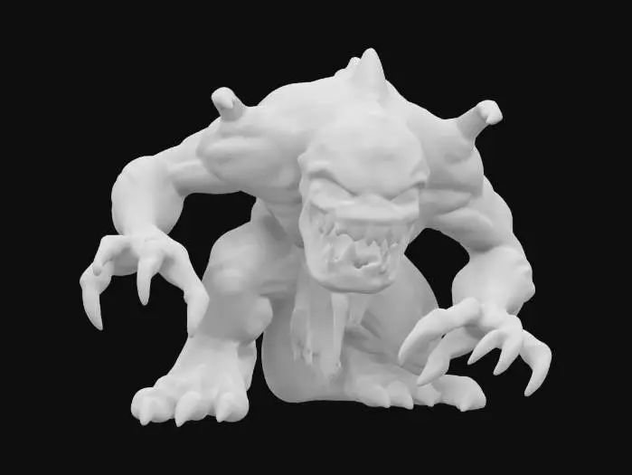 3D model for Gross Monster covered in green slime highly detailed ultra-realistic hunched over in an attack position 