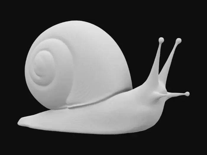 3D model for highly detailed snail with a perfect shell 4k detail, #game figure#,  