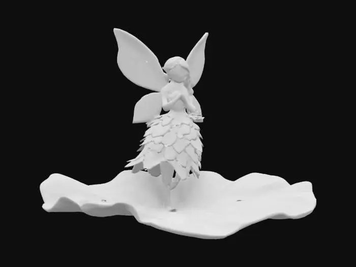 3D model for lily pad wit a fairy siting on it , #fairy#, 
 