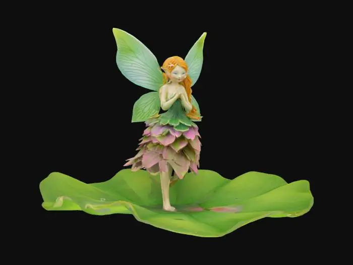 3D model for lily pad wit a fairy siting on it , #fairy#, 
 