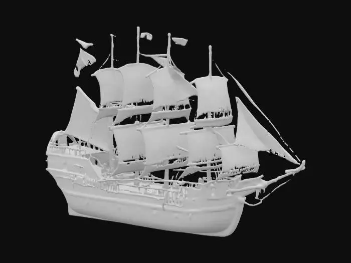 3D model for [Las Vegas] allegiant stadium as a pirate ship, with a raiders flag on the top , #AroundTheWorld#