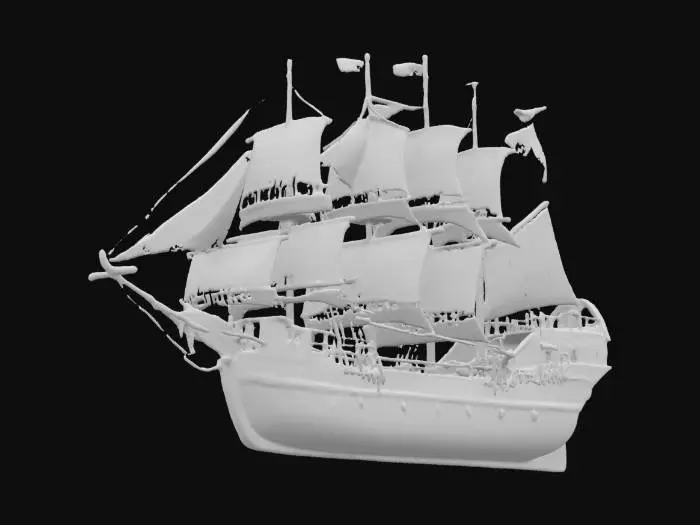 3D model for [Las Vegas] allegiant stadium as a pirate ship, with a raiders flag on the top , #AroundTheWorld#