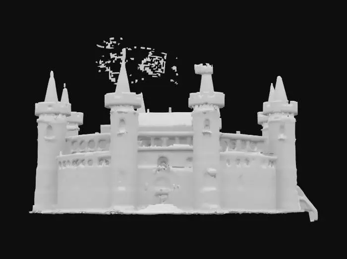 3D model for [Las Vegas] allegiant stadium as a castle, medieval, with a raiders flag on the top , #AroundTheWorld#
