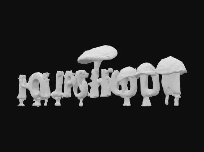 3D model for [California] The Hollywood sign made out of mushrooms highly detailed, colorful, bright, #AroundTheWorld#, 