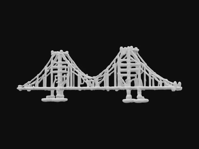 3D model for [California] golden gate bridge made from French fries  #AroundTheWorld#,   
