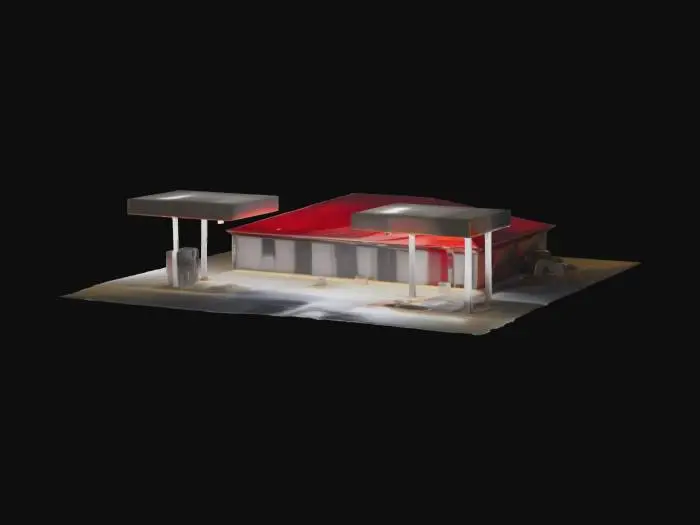 3D model for Deserted Gas Station at Night