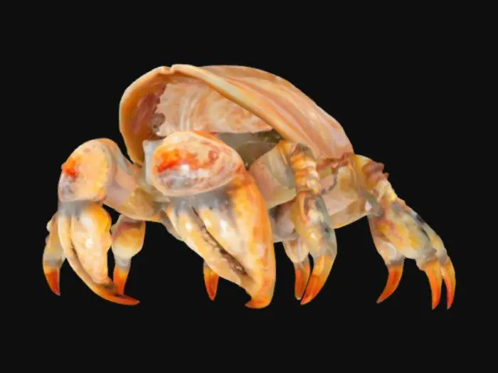 3D model for beautiful conk seashell hermit crab, #ocean#