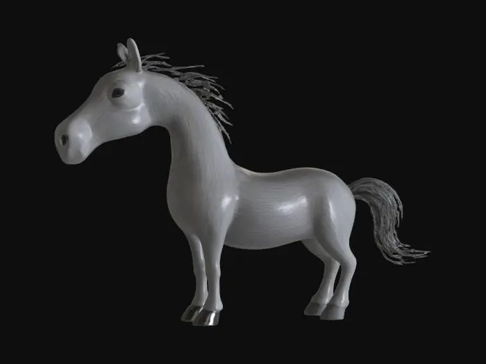 3D model for a child's drawing of a horse in pencil , #SketchTo3D#