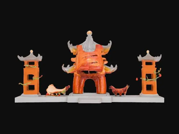 3D model for A giant turkey leg cooked, #food#