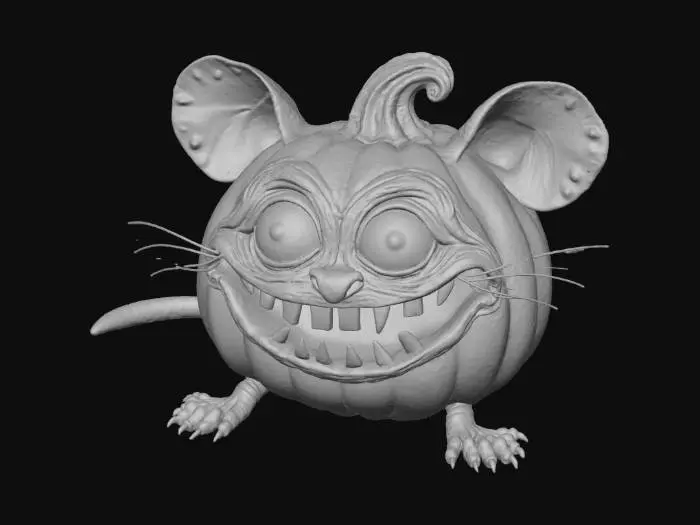 3D model for Halloween themed Ed big daddy Roth style rat pumpkin, #Halloween2025#