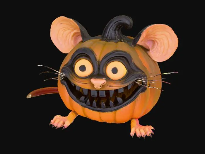 3D model for Halloween themed Ed big daddy Roth style rat pumpkin, #Halloween2025#