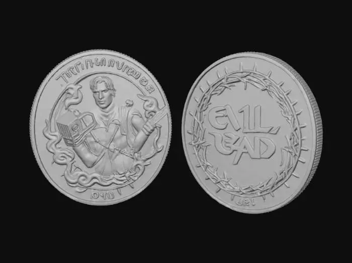 3D model for #Halloween2025#, Ash from evil Dead coin, #Halloween2025#