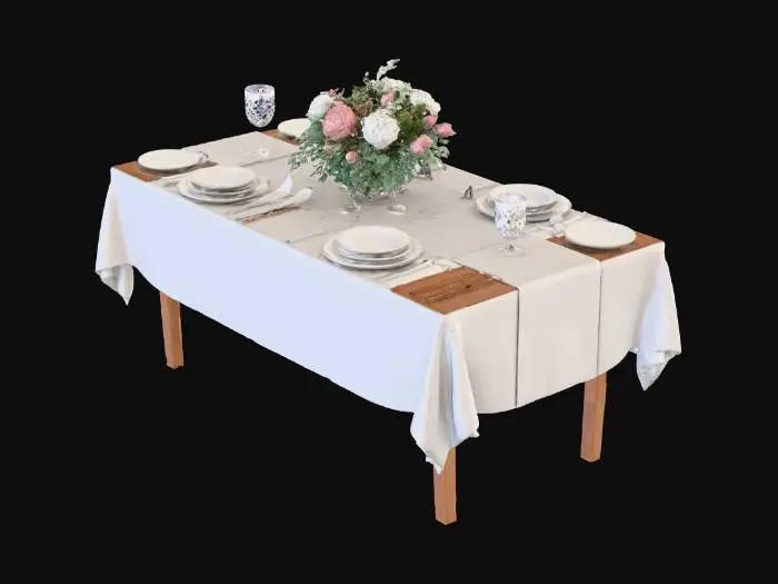 3D model for #Thanksgiving#,  table set up with plates , #Thanksgiving#