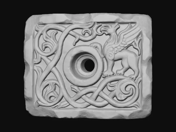 3D model for Dragon and Celtic Knot Stone Block