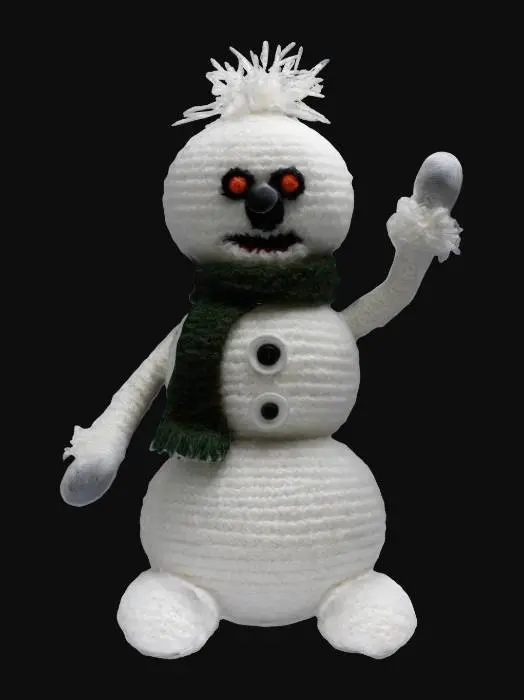 3D model for An abominable snowman made out of yarn crocheted , Highly Detailed, #ChristmasAdventure#