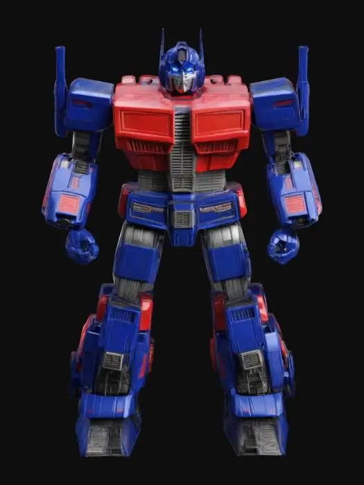 3D model for A transformer robot, optimus prime 1986 Hasbro plastic toy, high resolution, best quality, even lighting, photorealism, autobot, red and blue colors #ChristmasAdventure#