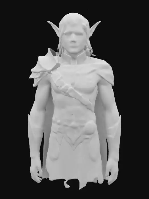 3D model for Medieval, Highly Detailed, male elf upper body 